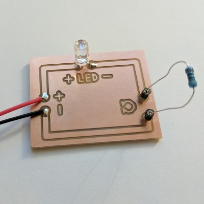 picture of a plug and play led resistor circuit with a variable resistor